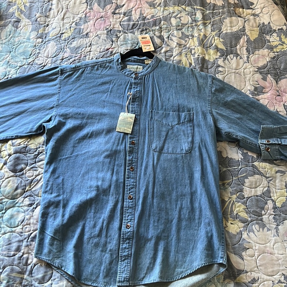 Demin Long sleeve button up Shirt St JohnsBay Jcpenney (oldschool) Medium